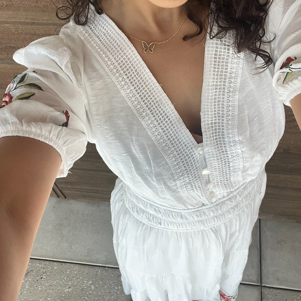 Size M Kings Road white cottage dress